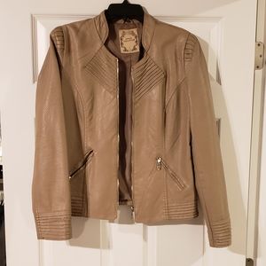 Beautiful faux leather seamed jacket